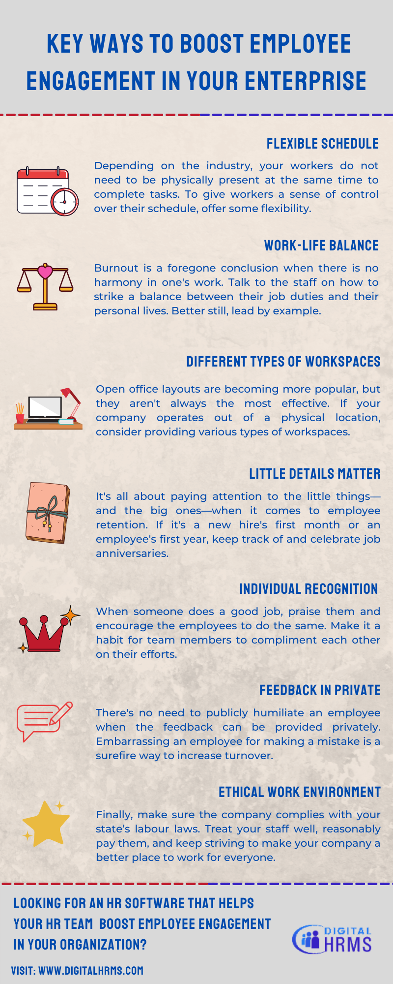 Infographics Blog On Ways To Boost Employee Engagement Digital Hrms Blog 8801